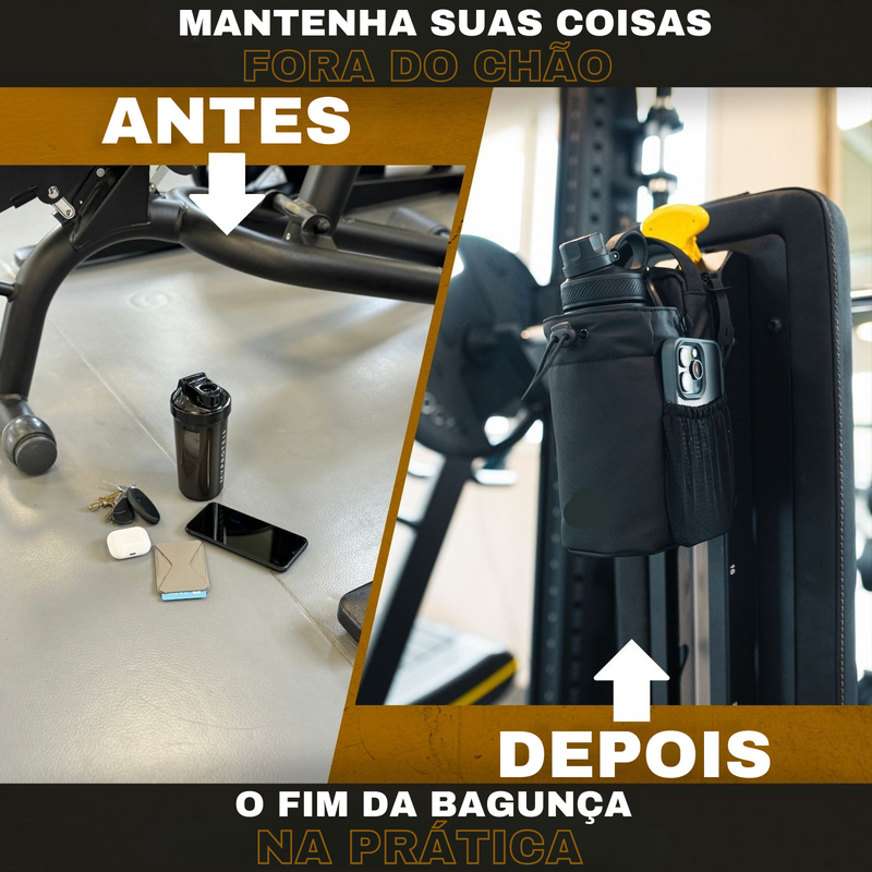 SteelPack Bolsa Magnética para Academia + Garrafa Térmica 1L de Brinde