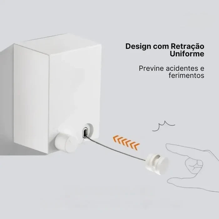 Varal de Aço inox - Invisível e Retrátil