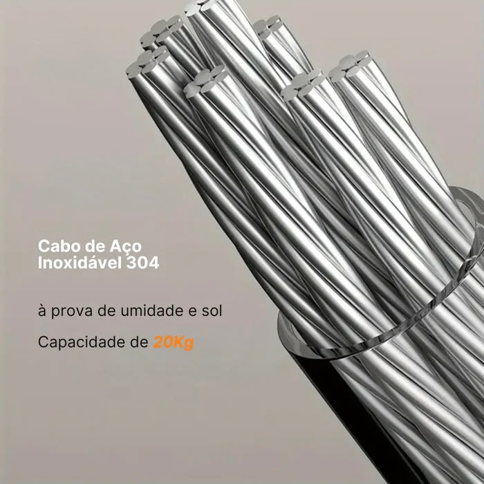 Varal de Aço inox - Invisível e Retrátil