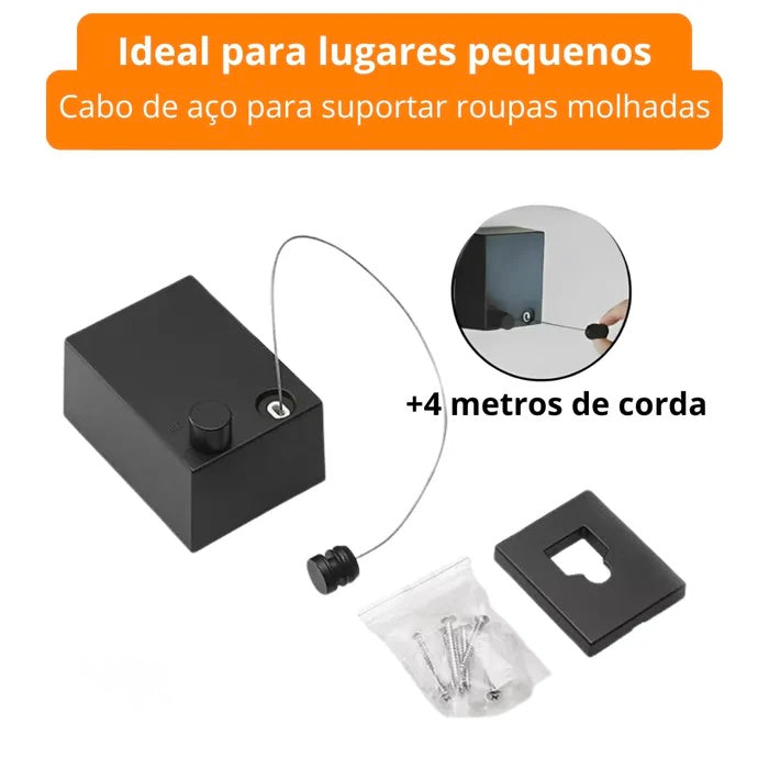 Varal de Aço inox - Invisível e Retrátil