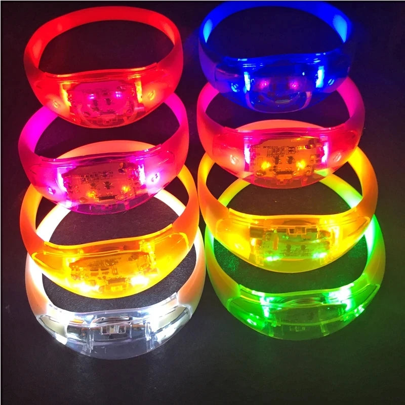 Pulseiras LED Ativadas por Som e Música 🎉🕺 - Desconto Progessivo de até 65%