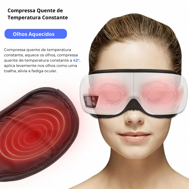 SPA Vision: Massageador Ocular com Compressão Quente e Bluetooth 👓✨