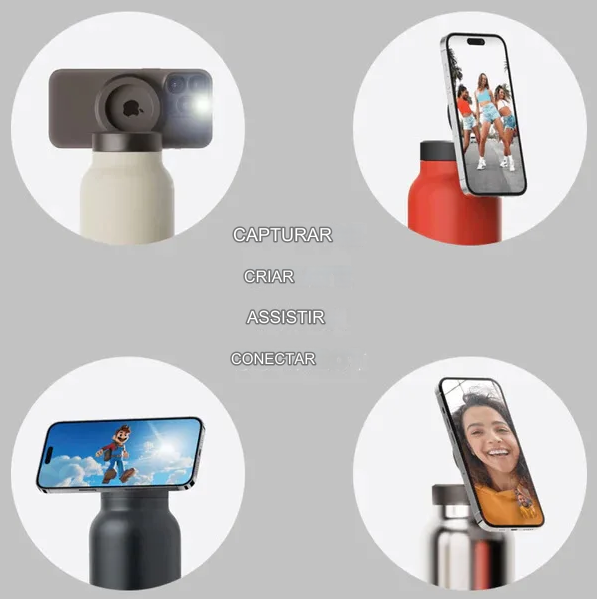 Garrafa Térmica JoinGo com Suporte Magnético + Anel de Reforço Magnético de Brinde
