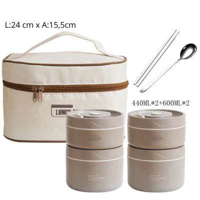 Lancheira Térmica com Potes Térmicos LunchBox