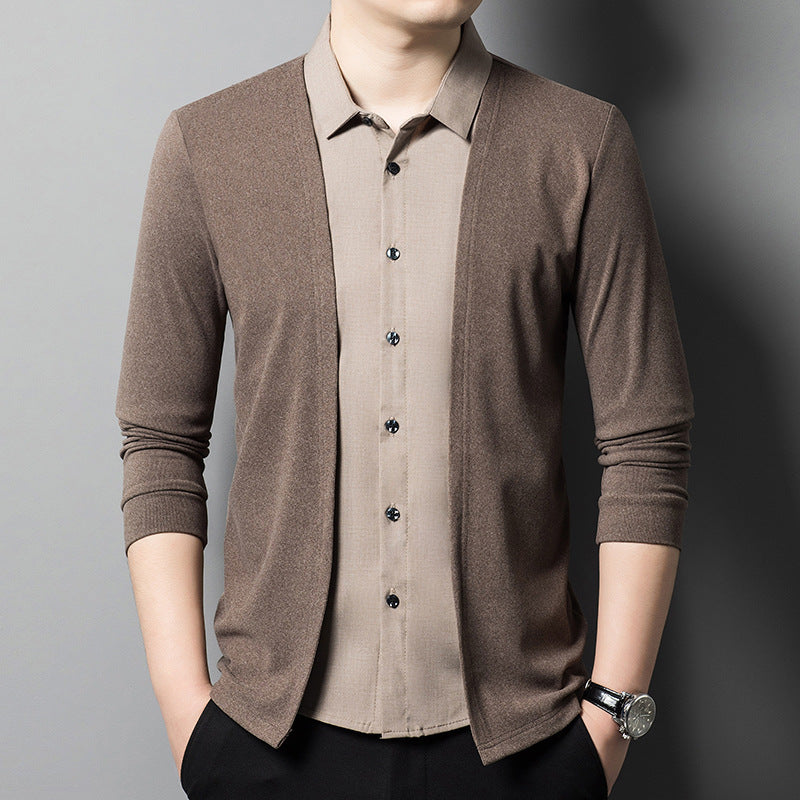 Camisa Cardigan Illusion™ -  Elegância de 2 em 1