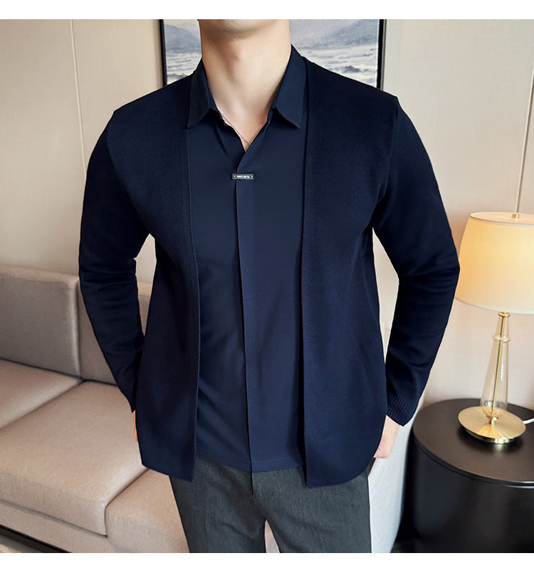 Camisa Layer ™ com Efeito Cardigan de Sobreposição