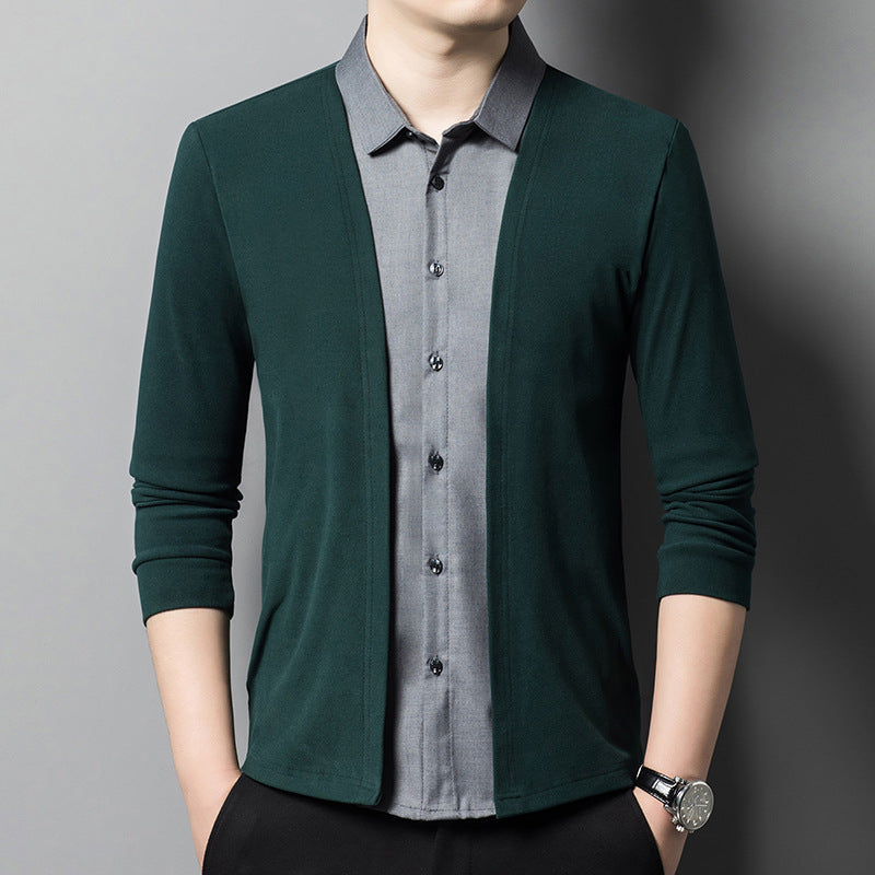 Camisa Cardigan Illusion™ -  Elegância de 2 em 1