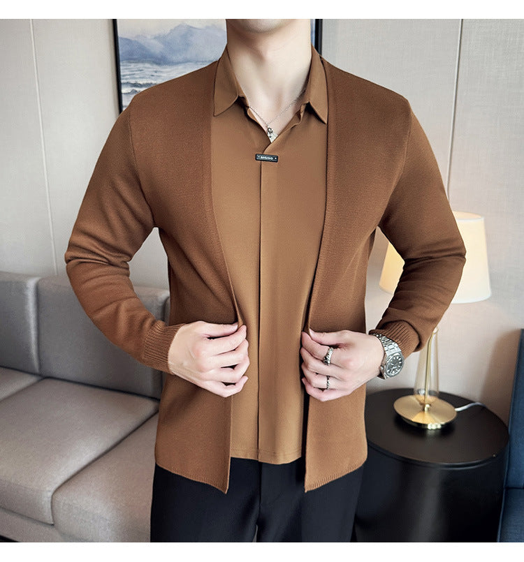 Camisa Layer ™ com Efeito Cardigan de Sobreposição