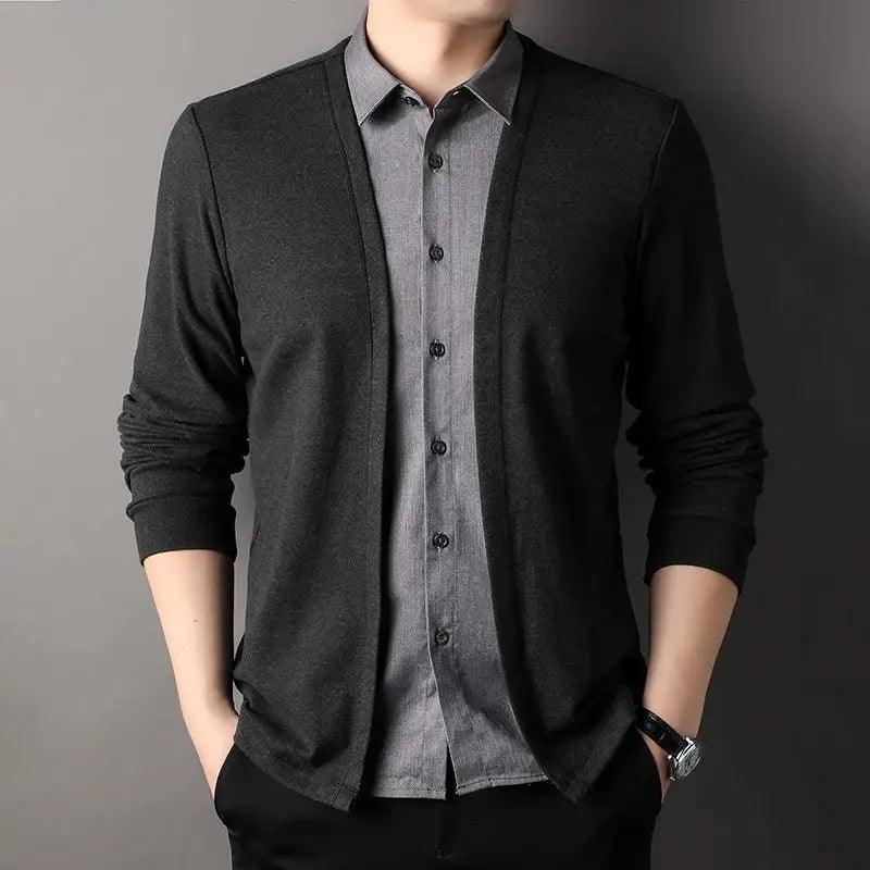 Camisa Cardigan Illusion™ -  Elegância de 2 em 1