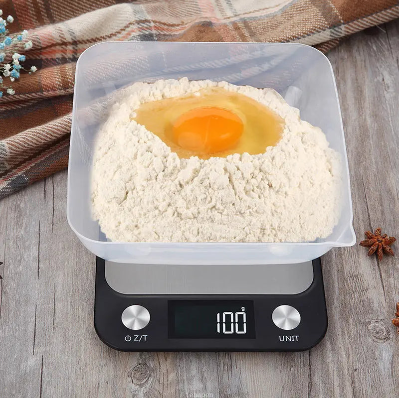 Balança Digital de Cozinha 15kg/1g: Precisão e Elegância em Aço Inoxidável 🍳☕