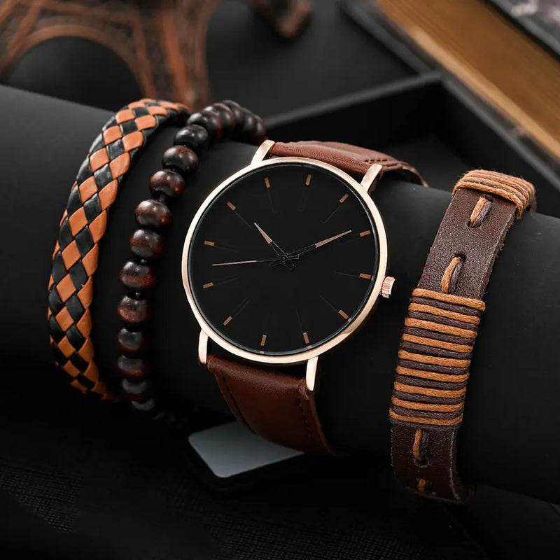 Men Quartz Watches - Estilo Completo com 3 Pulseiras Extras + Frete Grátis! ⌚✨