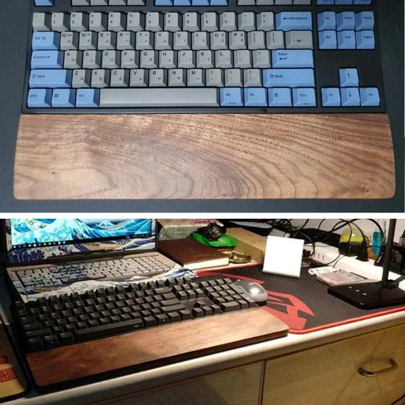 Descanso de Pulso de Madeira para Teclado: Conforto e Estilo em Nogueira 🌳