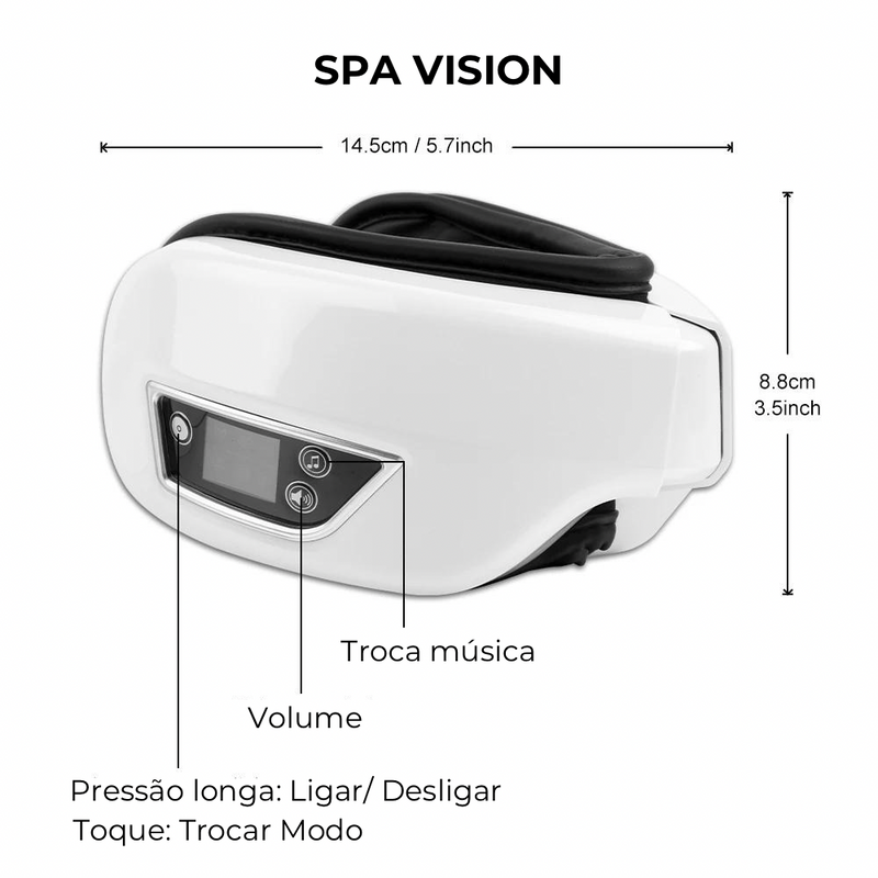 SPA Vision: Óculos Massageador com BT para Música 🕶️🎶