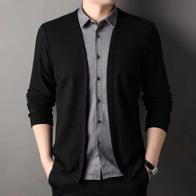Camisa Cardigan Illusion™ -  Elegância de 2 em 1