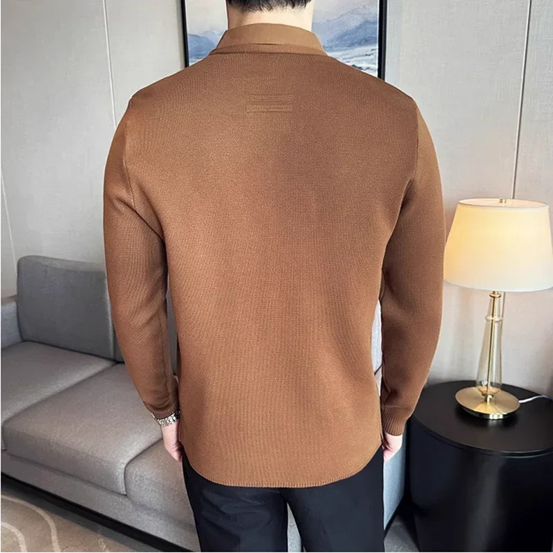 Camisa Layer ™ com Efeito Cardigan de Sobreposição