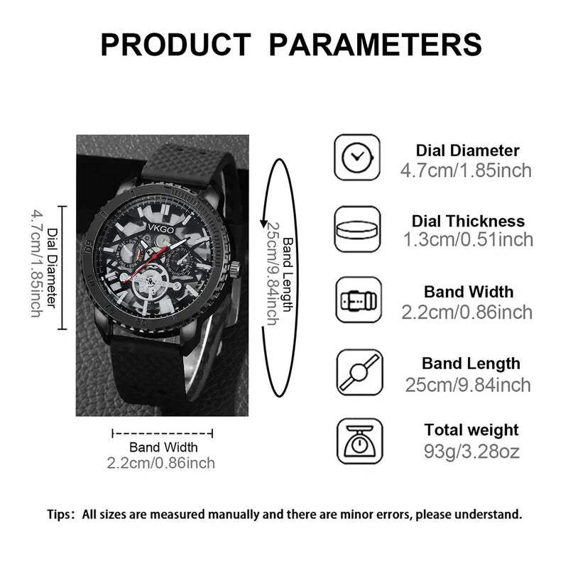 Mens Fashion Quartz Watches Top Brand Luxury Male Clock Watch Sport Mens Wrist Watch Bracelet Set Relogio Masculino