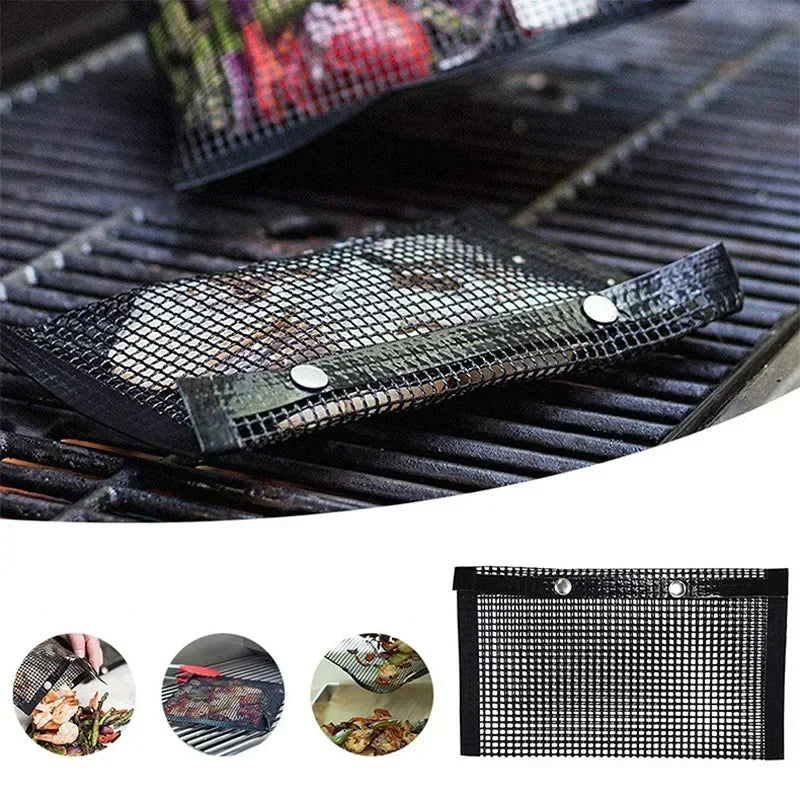 Saco de Malha Antiaderrapante Reutilizável para Churrasco: Praticidade para seu BBQ 🍖