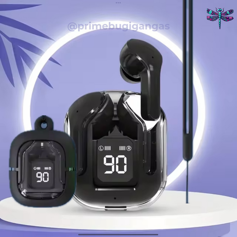 Fones Bluetooth 5.0 T6 TWS: ENC, Bateria Longa & Display LED 🔥 Compre 1 Fone e Ganhe 1 Capinha Protetora com Alça 