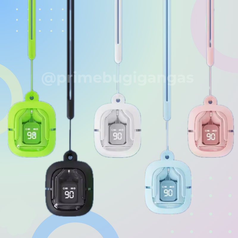 Fones Bluetooth 5.0 T6 TWS: ENC, Bateria Longa & Display LED 🔥 Compre 1 Fone e Ganhe 1 Capinha Protetora com Alça 