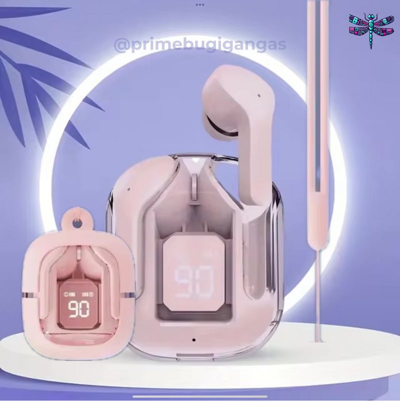 Fones Bluetooth 5.0 T6 TWS: ENC, Bateria Longa & Display LED 🔥 Compre 1 Fone e Ganhe 1 Capinha Protetora com Alça 