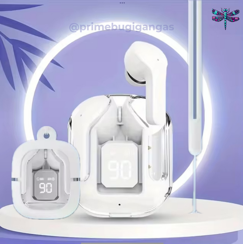 Fones Bluetooth 5.0 T6 TWS: ENC, Bateria Longa & Display LED 🔥 Compre 1 Fone e Ganhe 1 Capinha Protetora com Alça 